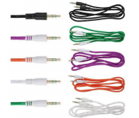 кабель AUX 3,5-3,5 - 1м цветные в виде шнурка