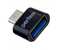 КартРидер Perfeo USB adapter на micro USB c OTG (PF-VI-O010 Black) чёрный