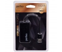 Хаб USB Perfeo 4 Port, (PF-VI-H023 Black) чёрный