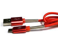 Кабель USB2.0 A ->microUSB в виде шнурка цветные 1м жесткие с ПРУЖИНОЙ