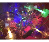 Гирлянда шарики (д-8см) светодиодная елка внутри 2.5 метров (шнур к шарикам 50см) RGB. Питание AC220