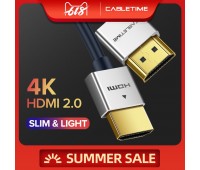 Кабель HDMI to HDMI тонкий Black ver 2.0 (Shone)